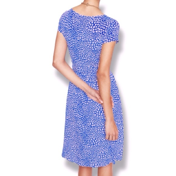 BODEN Amelie Jersey Dress Gallery Blue, Heart Cluster NWT Size 12 - Picture 4 of 12